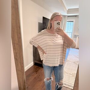 Old Navy striped black and cream top